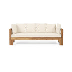 Outdoor Extendable Acacia Wood 3 Seater Sofa
