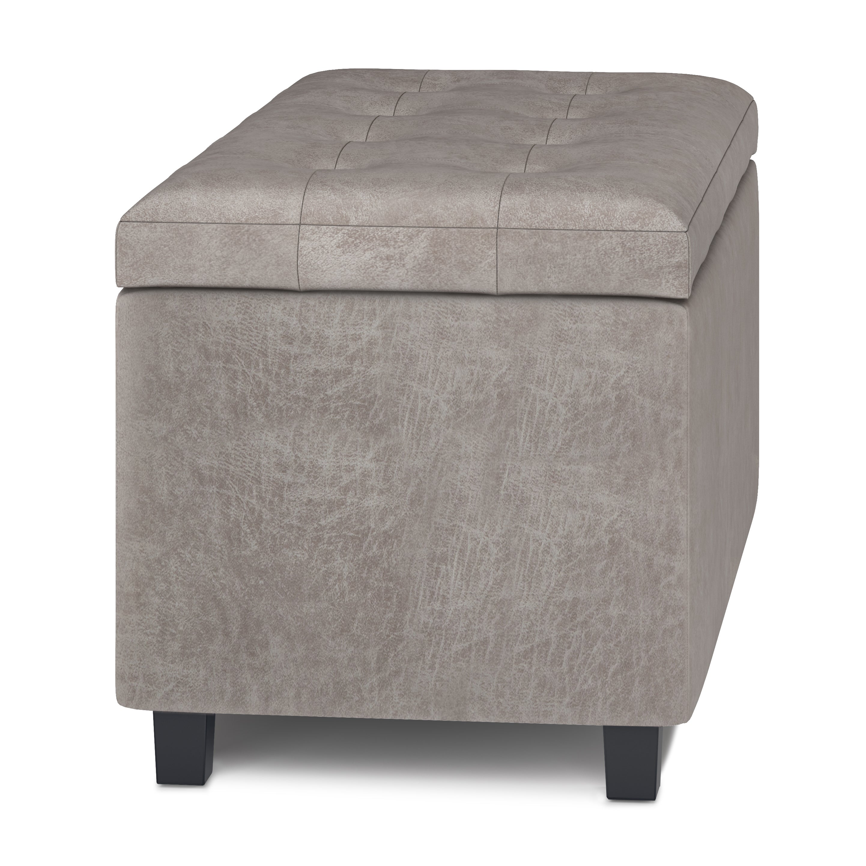 Cosmopolitan 34 Inch Wide Storage Ottoman in Distressed