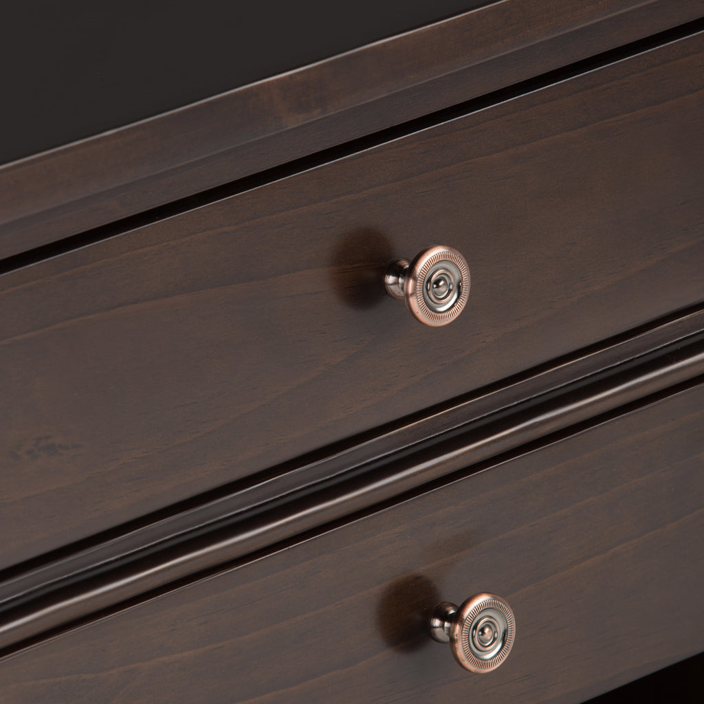Carlton 24 Inch Wide Solid Wood Bedside Table in Brunette