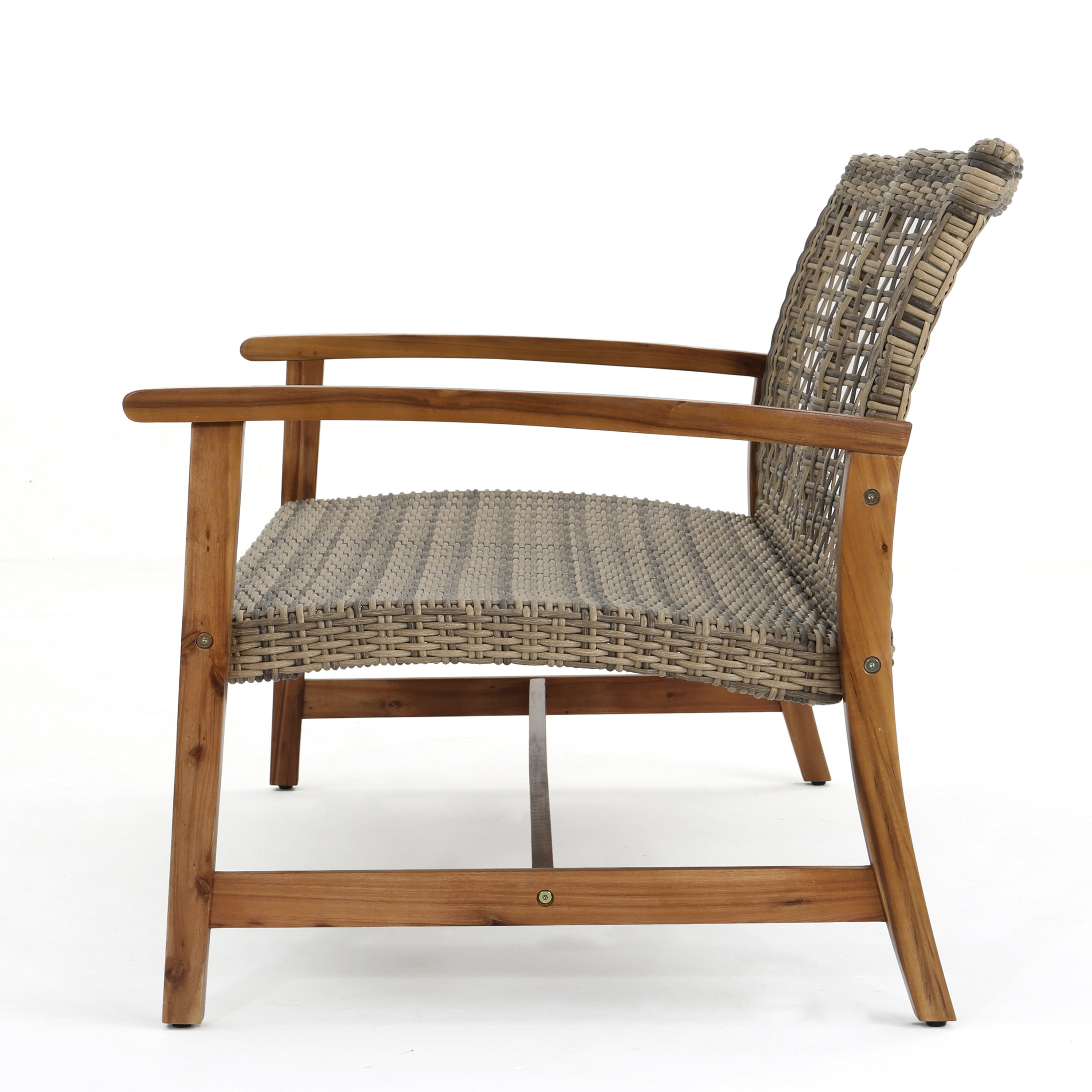 Hampton Wood + Wicker Loveseat