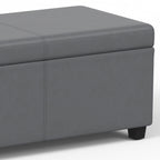 Avalon 54 Inch Wide Extra Large Storage Ottoman Bench in Stone