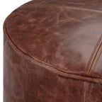 Connor 18 Inch Wide Round Pouf in Distressed