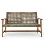 Hampton Wood + Wicker Loveseat