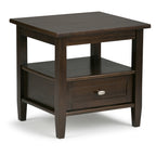 Warm Shaker Solid Wood 20-Inch Wide End Table in Tobacco