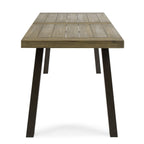 Della Outdoor Acacia Wood Dining Table with Metal Legs