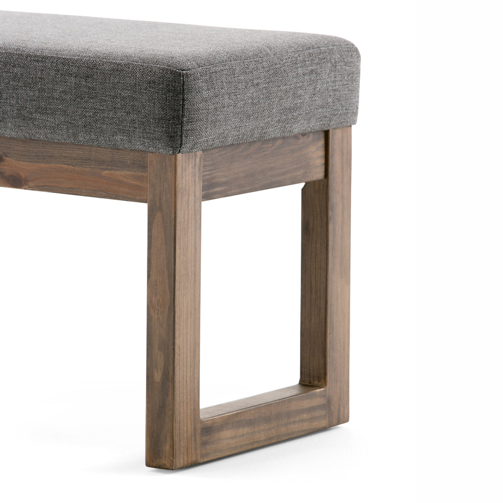 Milltown 27 Inch Wide Solid Wood Footstool