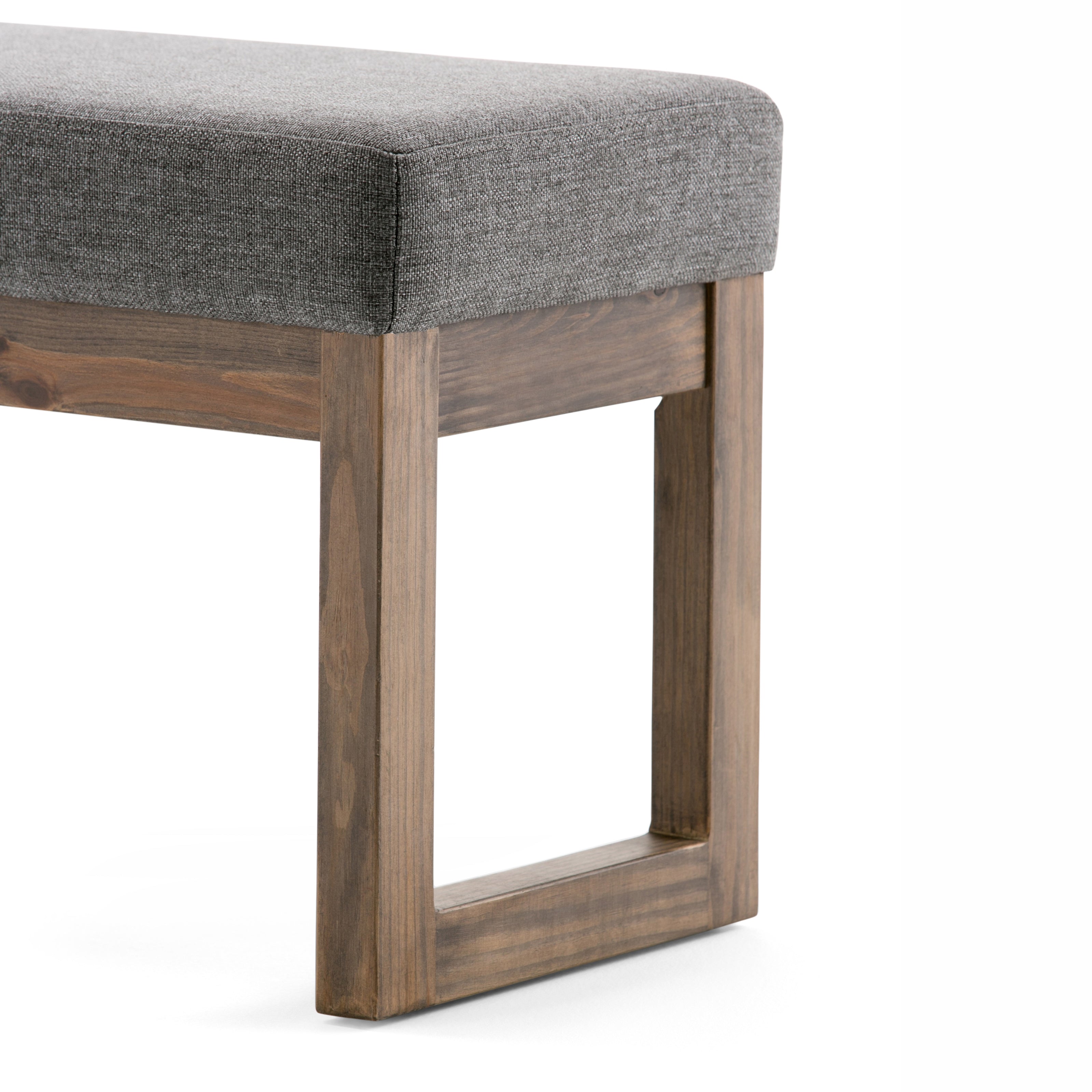 Milltown 27 Inch Wide Solid Wood Footstool