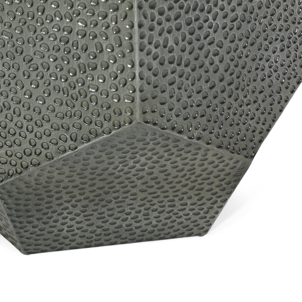 Metal Hammered End Table