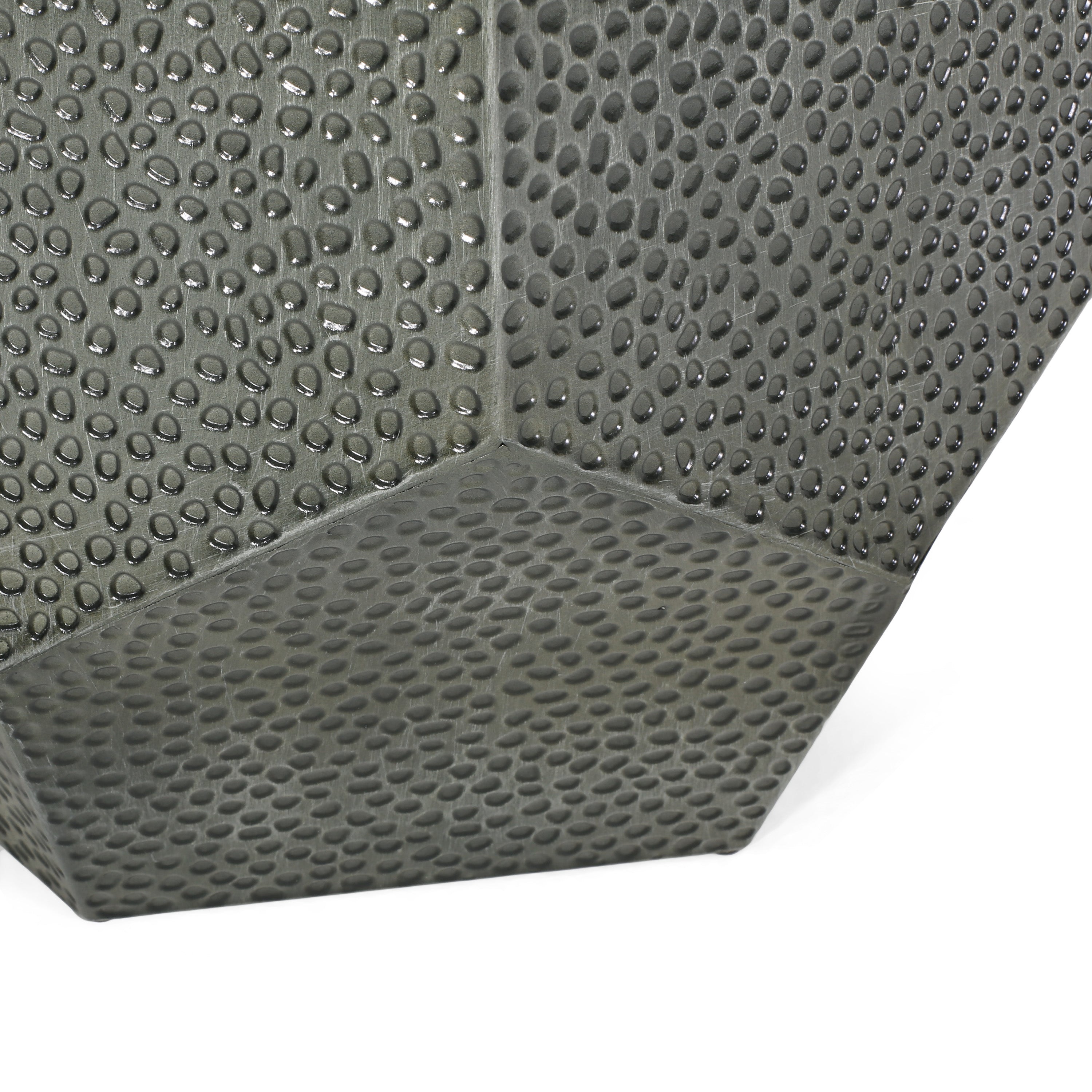 Metal Hammered End Table
