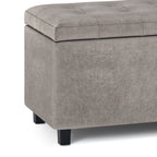 Cosmopolitan 34 Inch Wide Storage Ottoman in Distressed