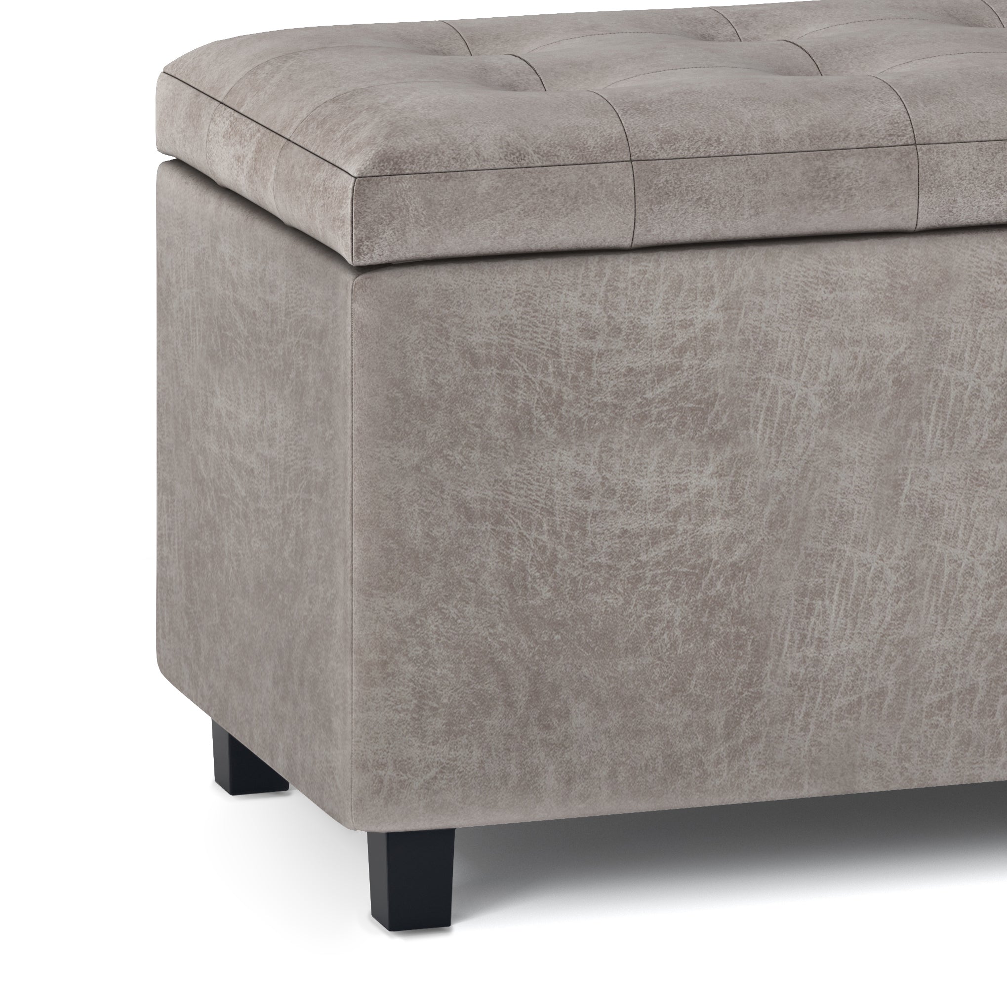 Cosmopolitan 34 Inch Wide Storage Ottoman in Distressed