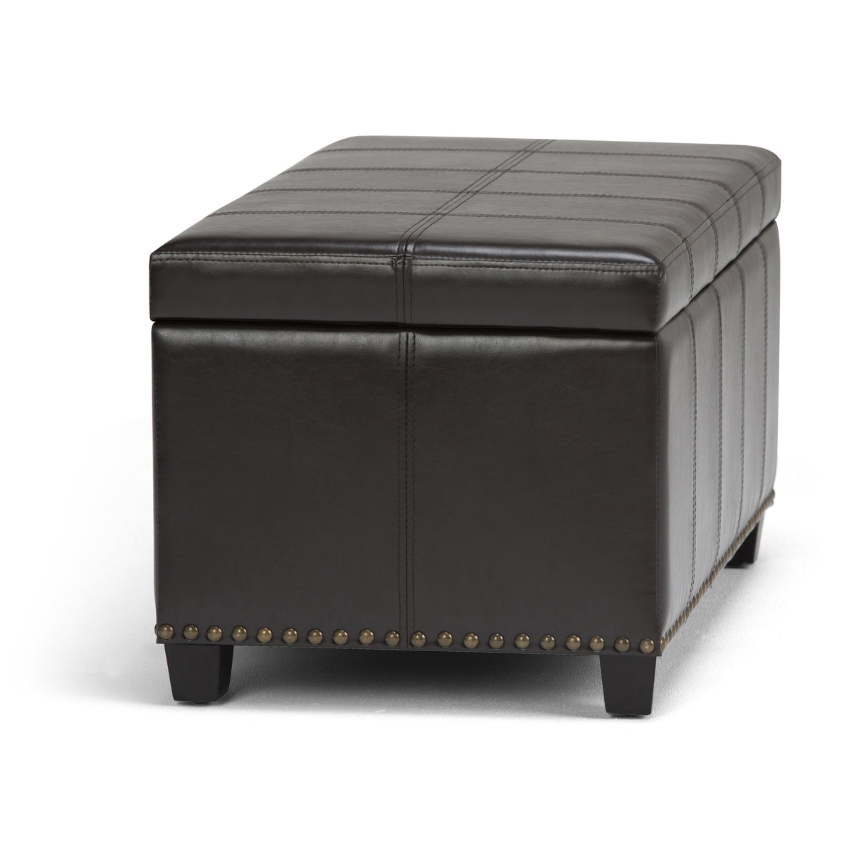 Amelia 33 Inch Wide Storage Ottoman Bench in Tanners