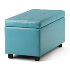 Cosmopolitan 34 Inch Wide Storage Ottoman in Soft