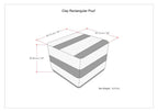 Clay 18 Inch Wide Square Pouf