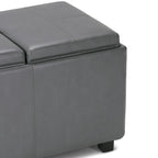 Avalon 42 Inch Wide Storage Ottoman in Stone