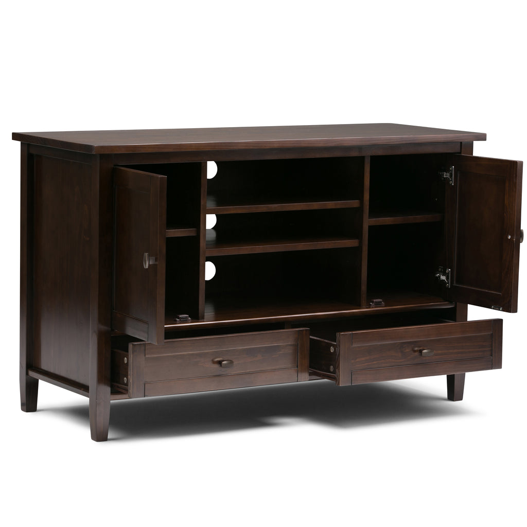 Warm Shaker 47 Inch Wide Solid Wood TV Stand in Tobacco