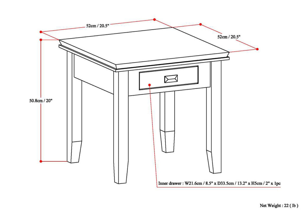 Artisan End Table - Honey