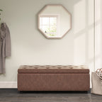 Hamilton 48 Inch Wide Storage Ottoman in Distressed Umber