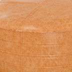 Brody 32 Inch Wide Round Coffee Table Pouf in Distressed
