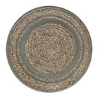 Serena - Round Braided Pouf - Dove