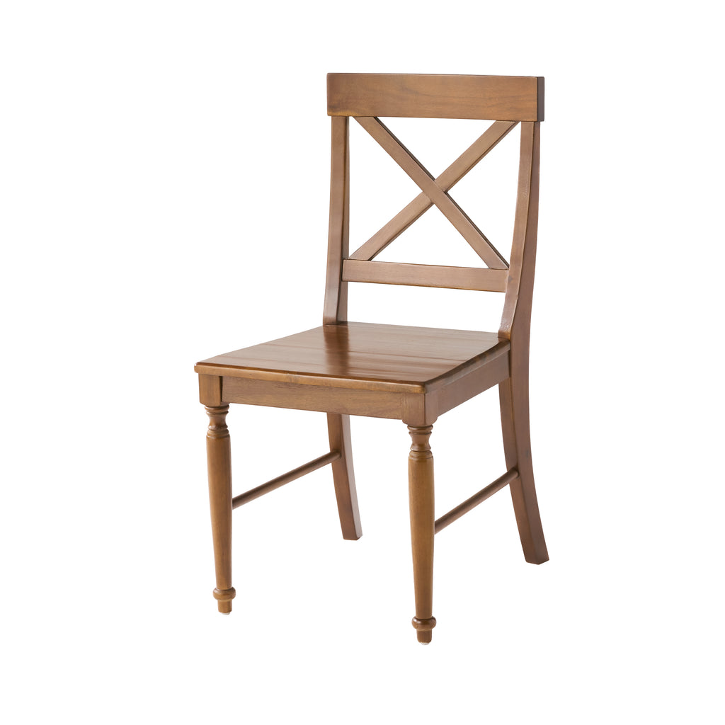 Acacia Wood Dining Chairs, 2-Pcs Set, Dark