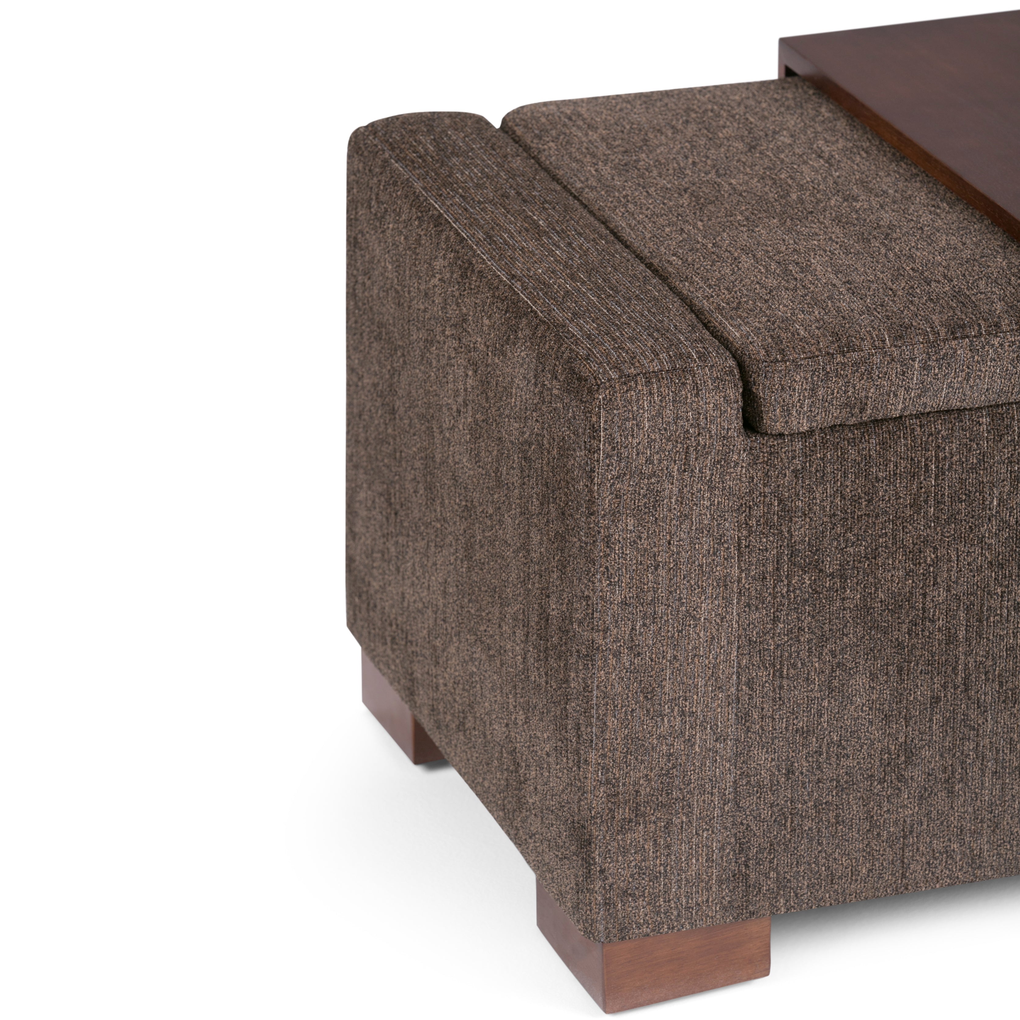 Bretton 42 Inch Wide Lift Top Storage Ottoman in Deep Umber