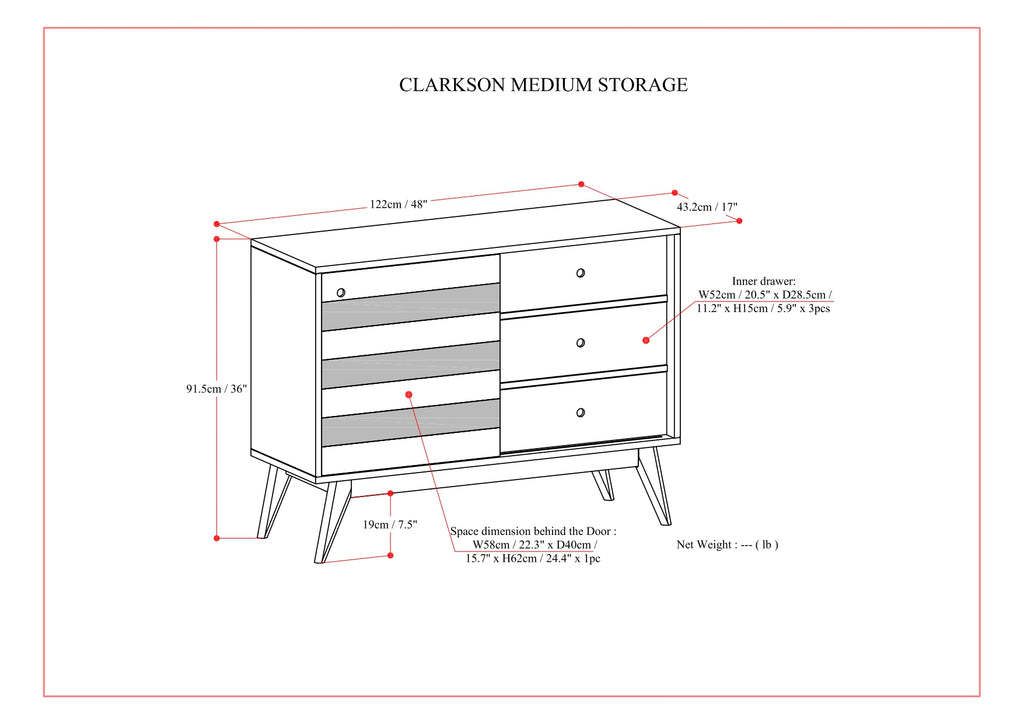 Clarkson 48 Inch Wide Solid Wood Medium Storage in Rustic