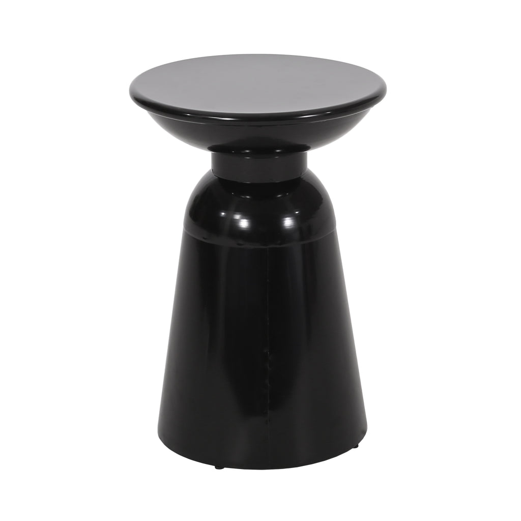 Serenita Outdoor Iron Side Tables with Flared Design, Set of 2