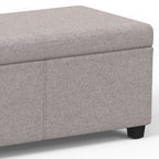 Avalon 54 Inch Wide Extra Large Storage Ottoman Bench in Cloud