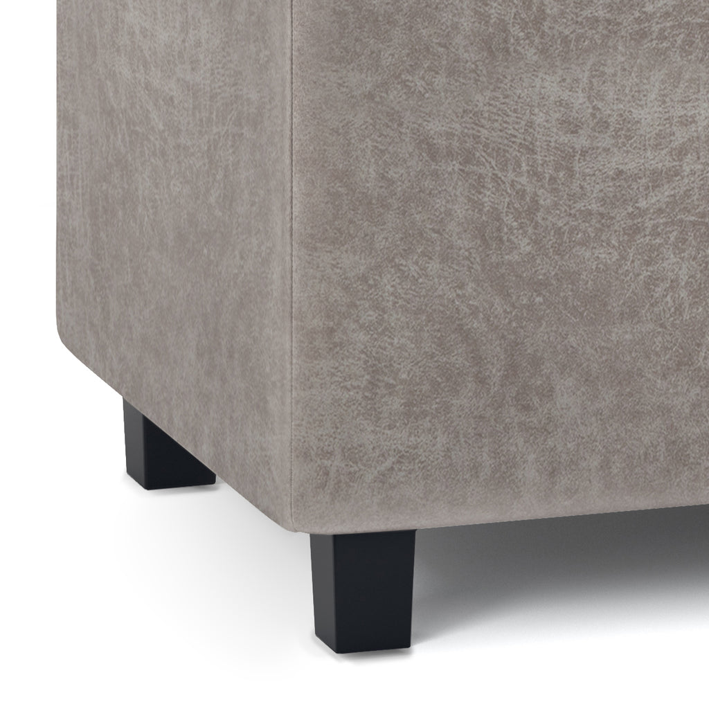Cosmopolitan 34 Inch Wide Storage Ottoman in Distressed