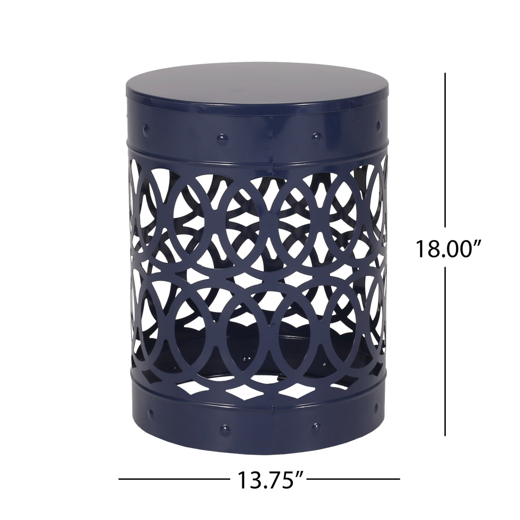 Outdoor Metal End Table with Modern Design