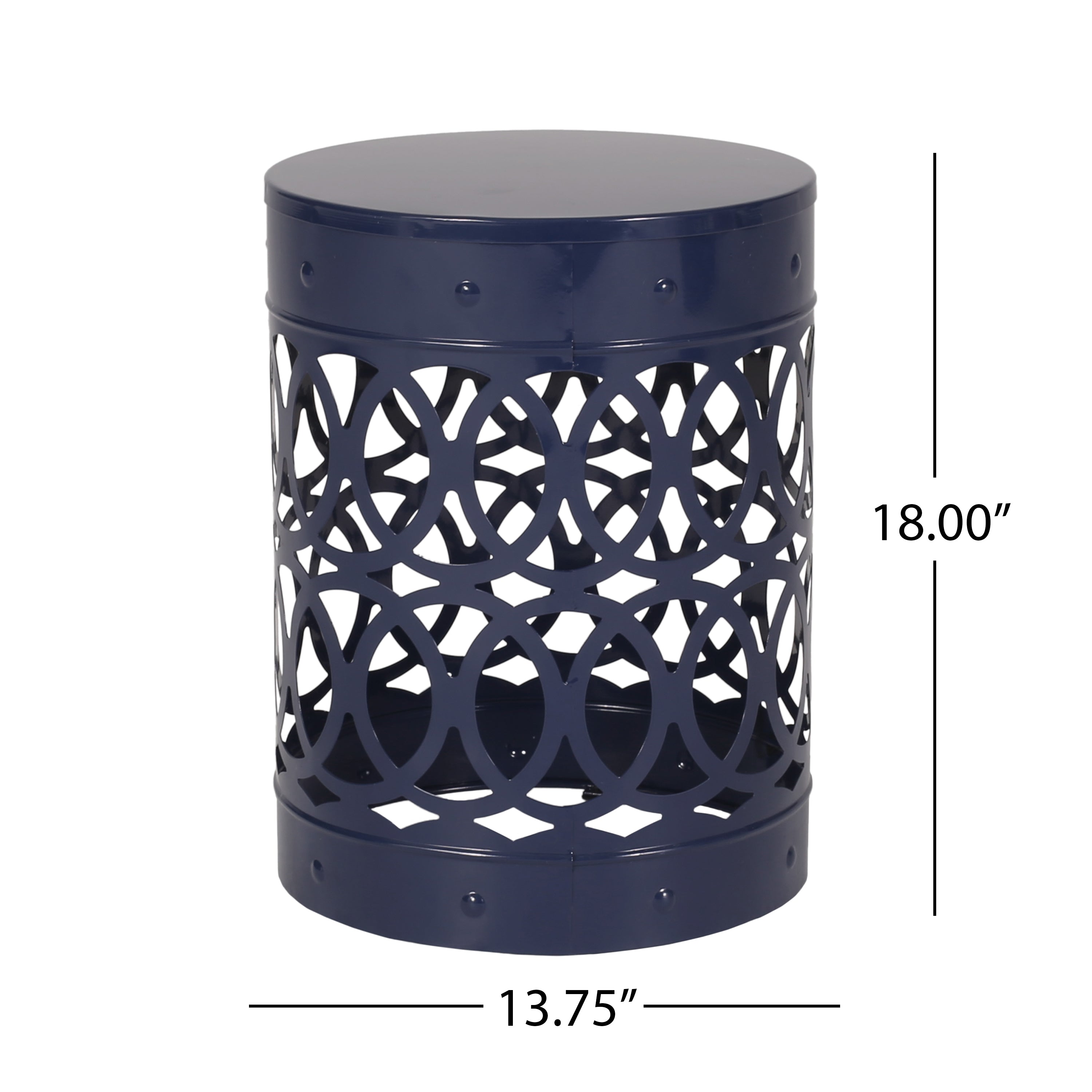 Outdoor Metal End Table with Modern Design