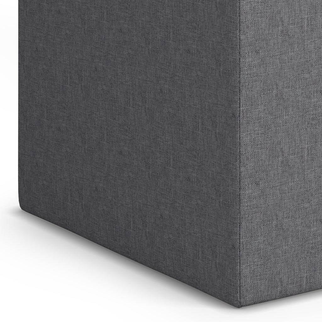 Rockwood 17 Inch Wide Cube Storage Ottoman with Tray