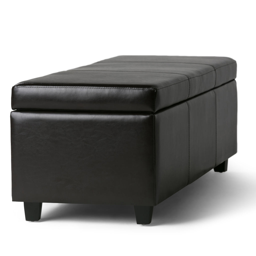 Avalon 48 Inch Wide Storage Ottoman Bench in Tanners