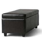 Avalon 48 Inch Wide Storage Ottoman Bench in Tanners
