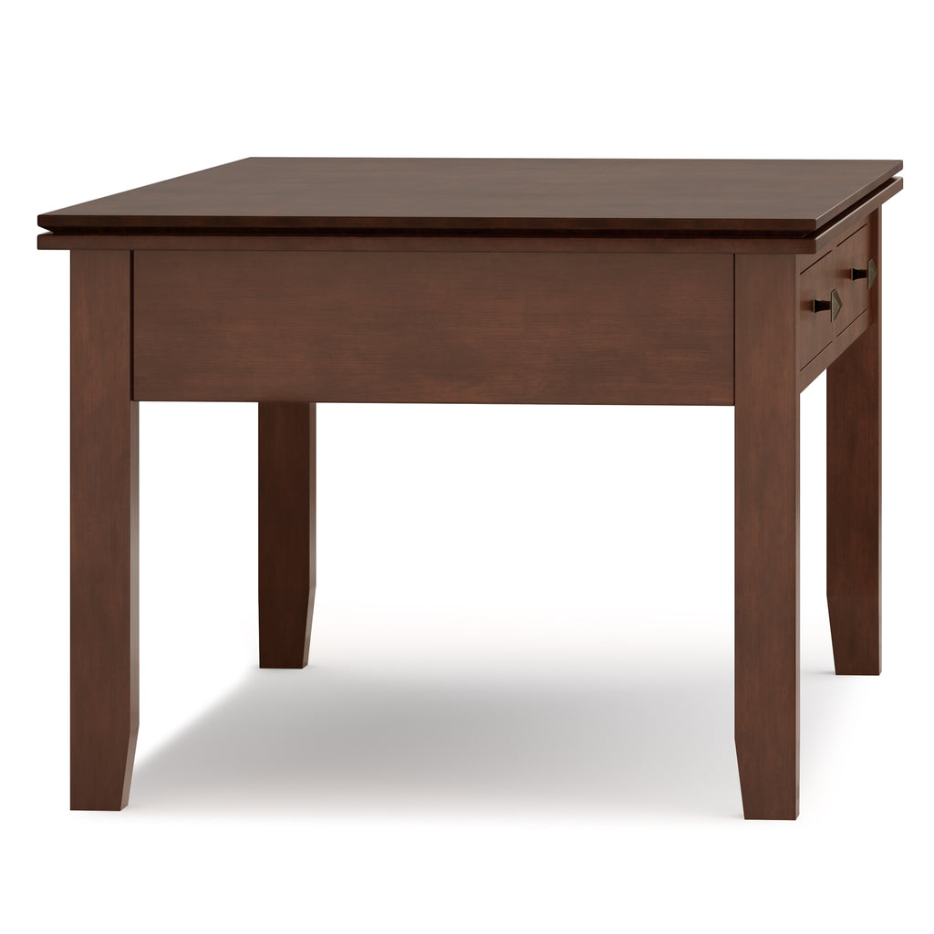 Artisan 46 Inch Wide Solid Wood Lift Top Coffee Table in Russet