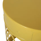 Large Modern Outdoor Metal End Table with Iron Cut Design