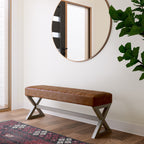 Salinger Large Ottoman Bench - Distressed Saddle