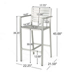 Outdoor 29.50" Barstools with Rust-Proof Aluminum Frame, Set of 2