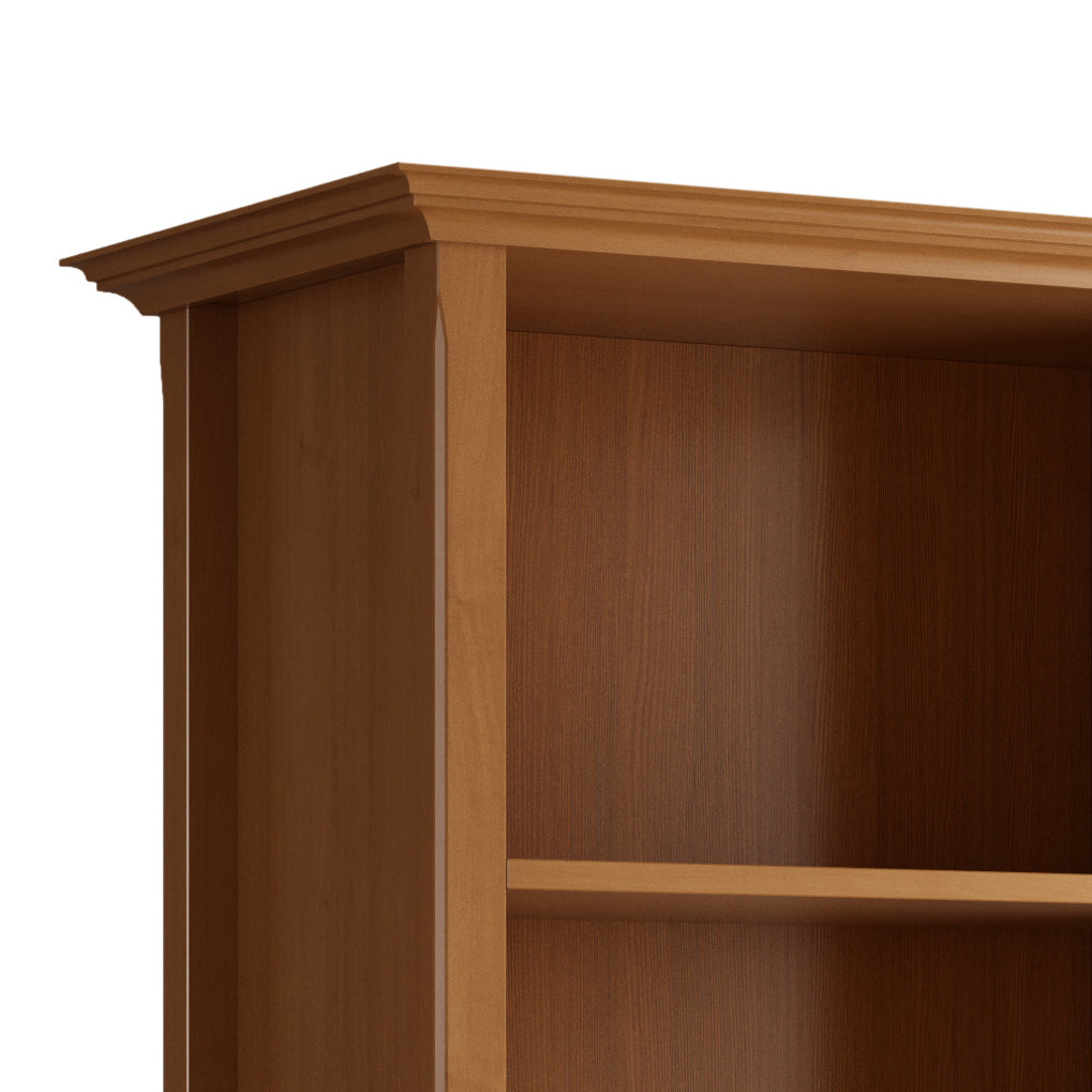 Amherst 30 Inch Solid Wood 5 Shelf Bookcase in Light Golden