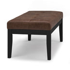 Lacey Tufted Ottoman Bench - Distressed Chestnut