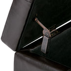 Kingsley 48 Inch Wide Large Storage Ottoman in Coffee