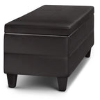 Avalon 44 Inch Wide Lift Top Rectangular Storage Ottoman in Tanners