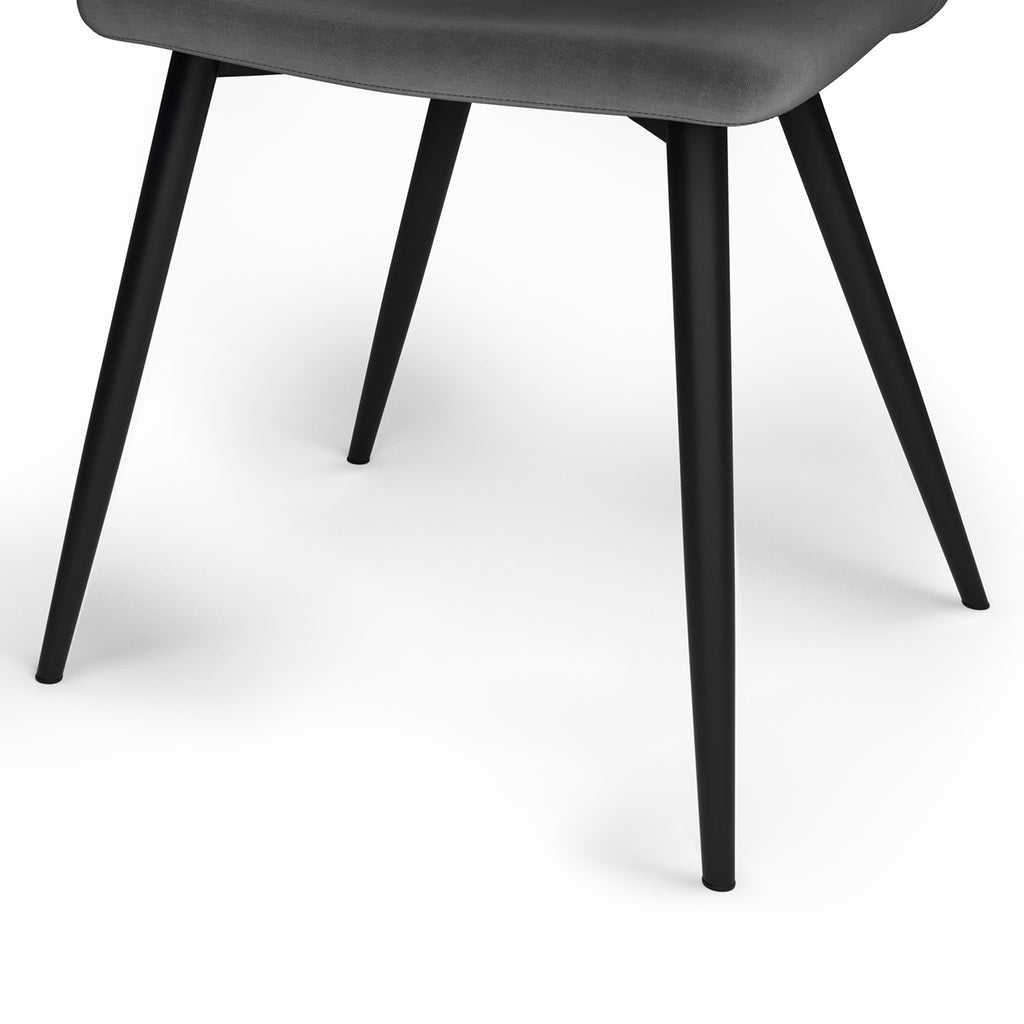 Baylor Dining Chair - Set of 2 - Dark Grey Velvet