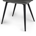 Baylor Dining Chair - Set of 2 - Dark Grey Velvet