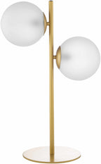 Mustard Modern Table Lamp with glass details for bedside or console tables