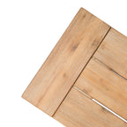 Outdoor Bench with Slat Panel Design and Acacia Wood Frame (Set of 2)