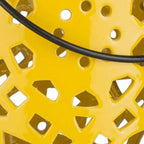 Jeiseyville Yellow Geometric Outdoor Ceramic Lantern