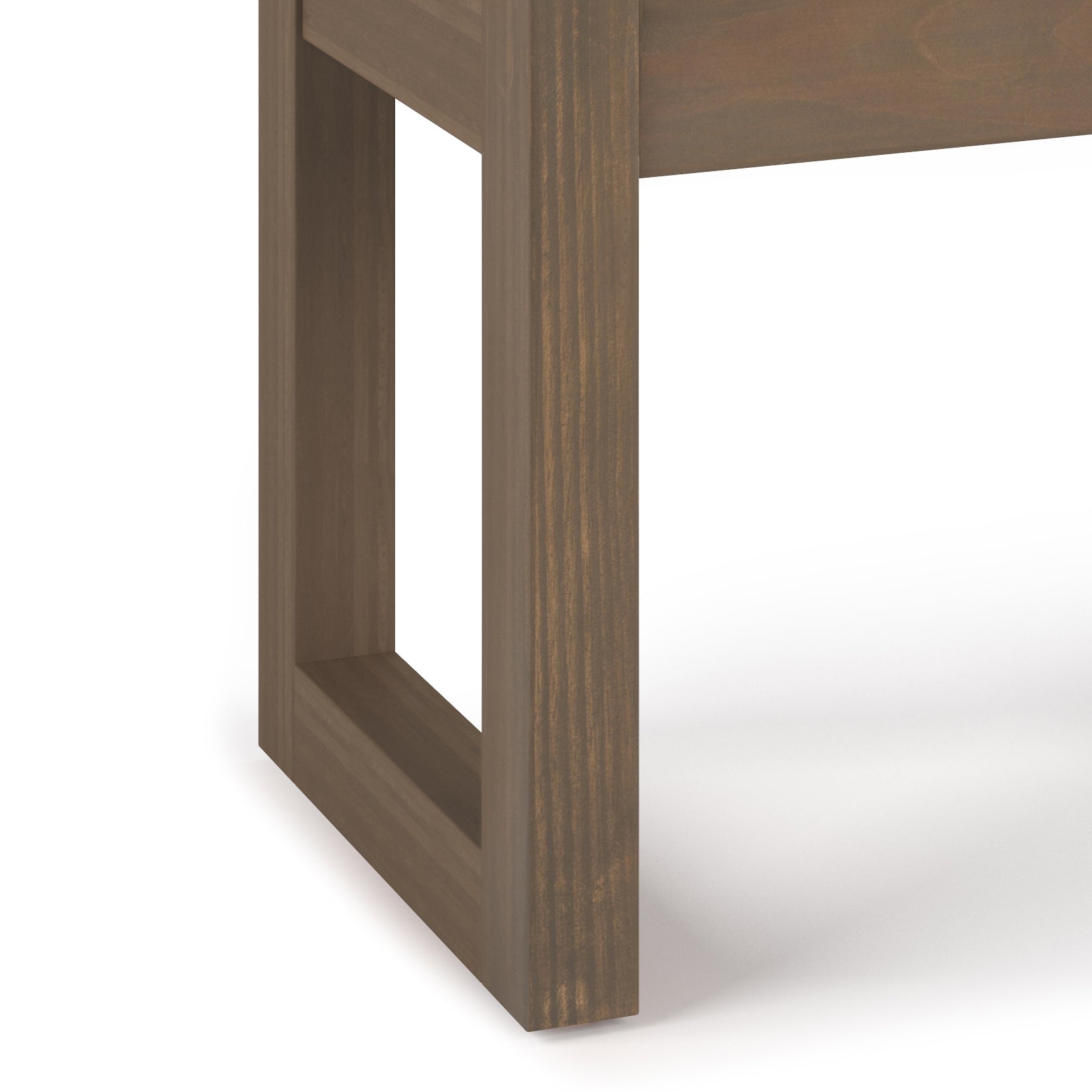 Milltown 27 Inch Wide Solid Wood Footstool Small Ottoman Bench in Ebony