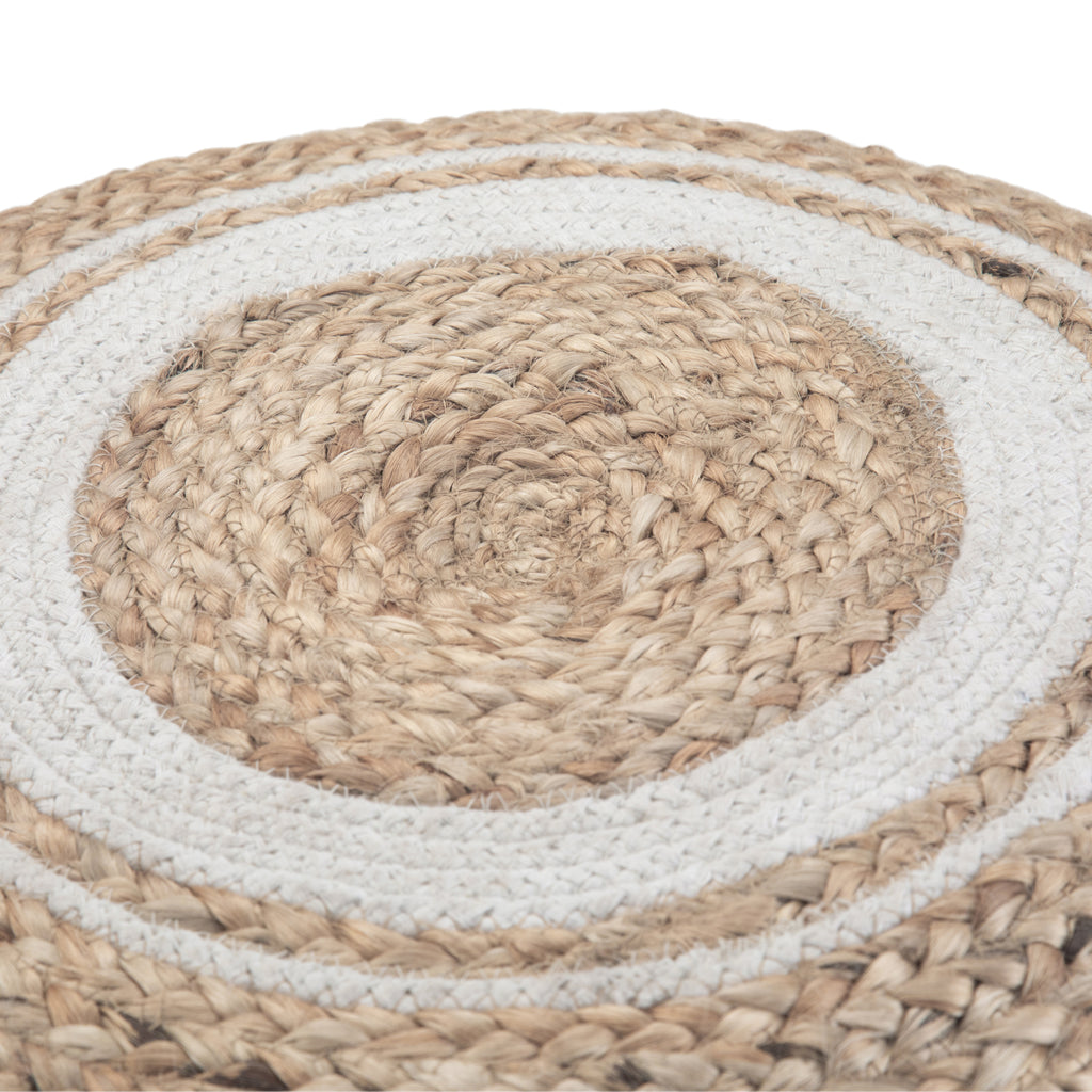 Serena 18 Inch Wide Round Braided Pouf